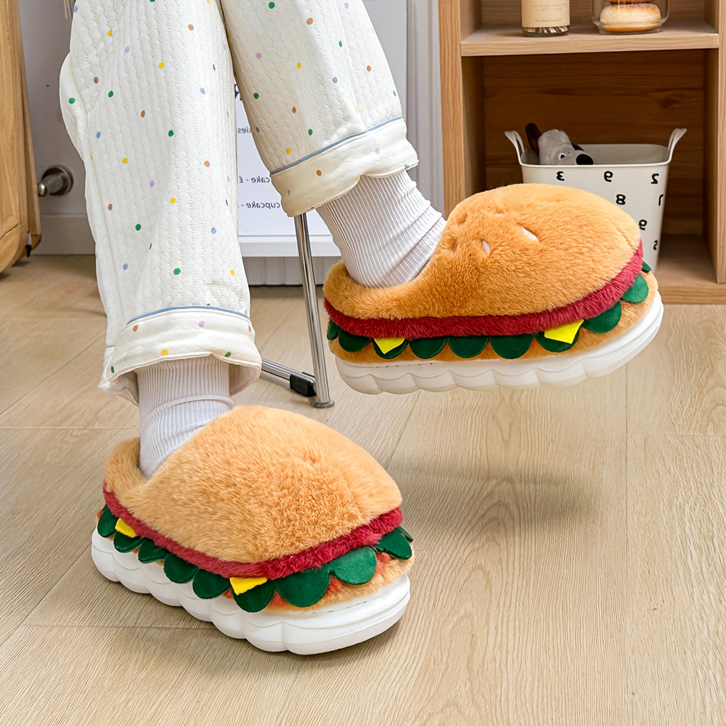 Hamburger Plush Slippers