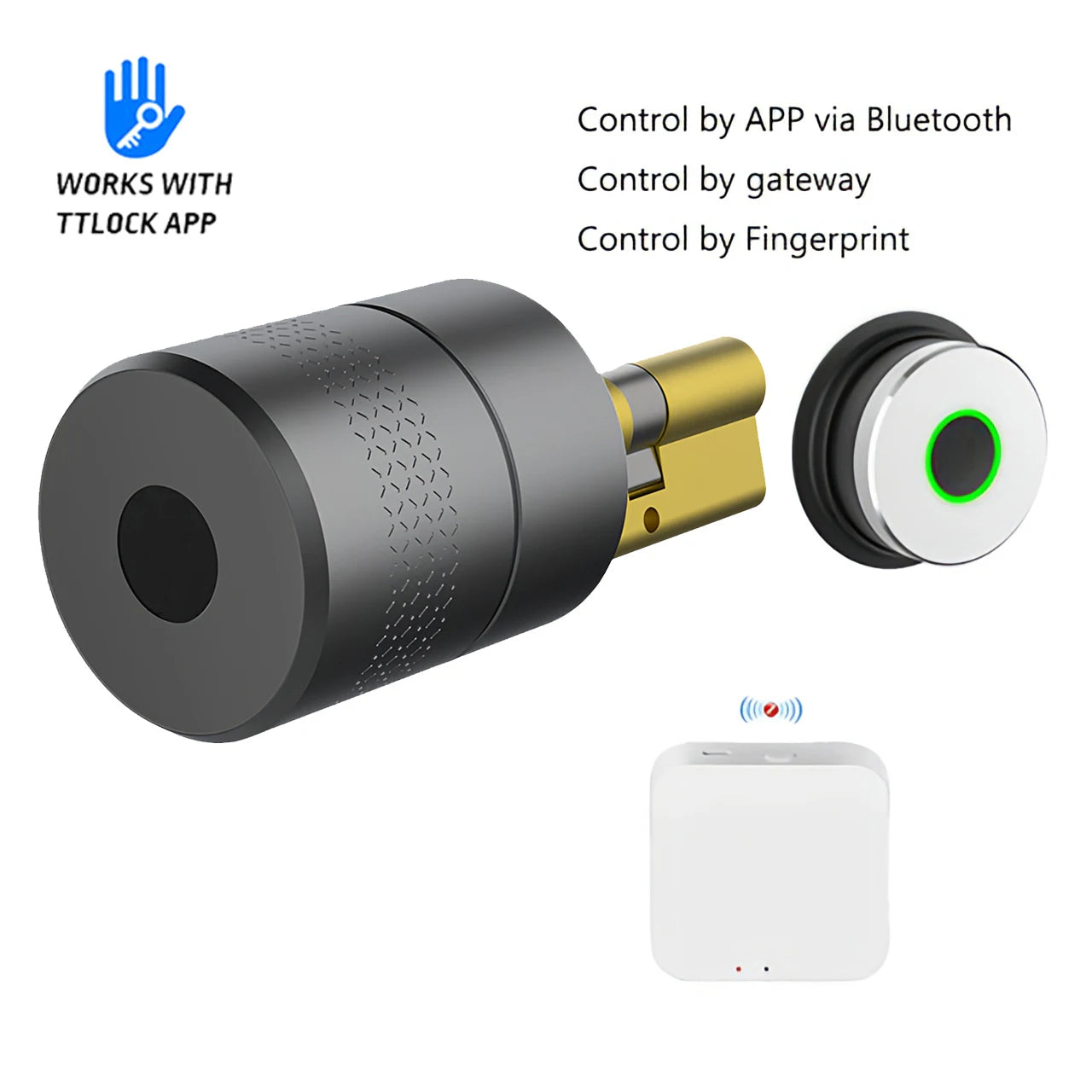 Wehere TTLOCK Smart Door Lock M501 Alexa Cylinder Fingerprint Bluetooth Door Lock Smartlife WIFI Control M500 Upgrade Version