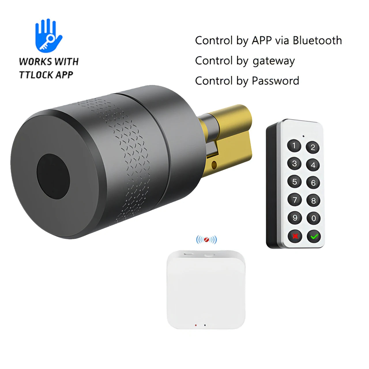 Wehere TTLOCK Smart Door Lock M501 Alexa Cylinder Fingerprint Bluetooth Door Lock Smartlife WIFI Control M500 Upgrade Version