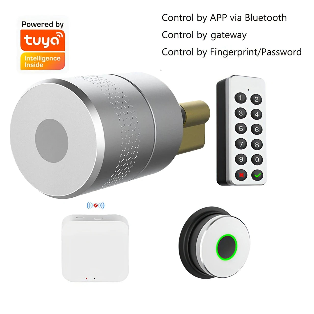 Wehere TTLOCK Smart Door Lock M501 Alexa Cylinder Fingerprint Bluetooth Door Lock Smartlife WIFI Control M500 Upgrade Version
