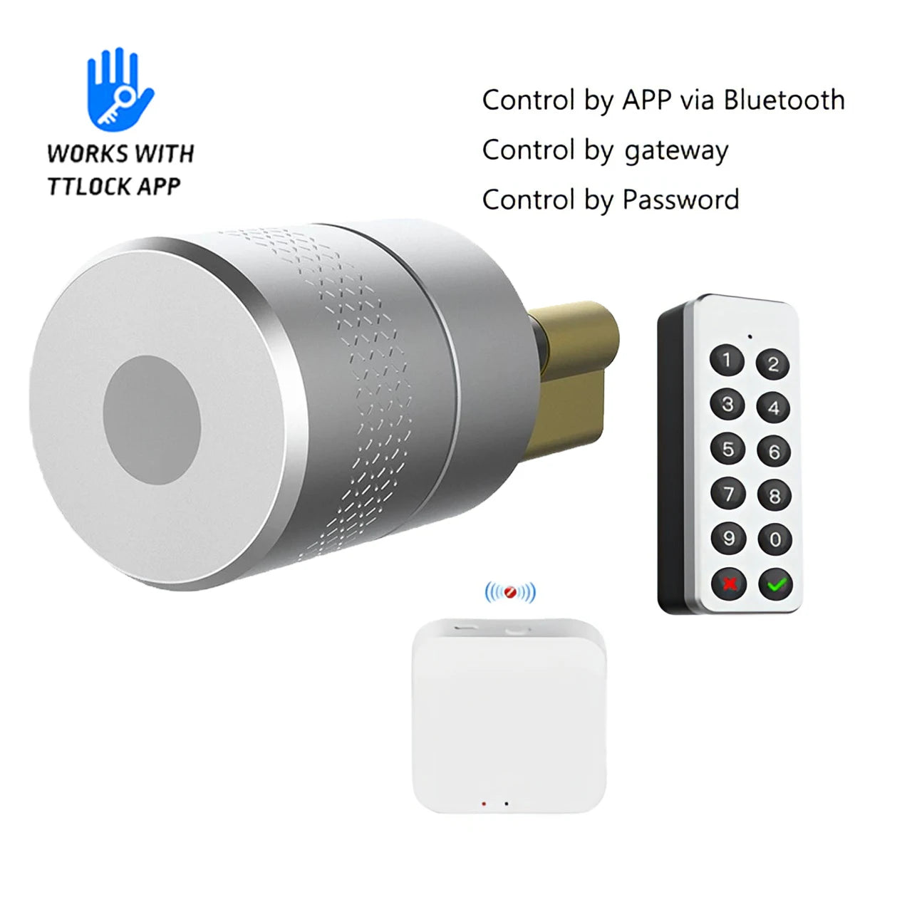 Wehere TTLOCK Smart Door Lock M501 Alexa Cylinder Fingerprint Bluetooth Door Lock Smartlife WIFI Control M500 Upgrade Version
