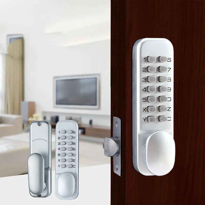 Smart Waterproof & Fireproof Mechanical Password Lock – Silver