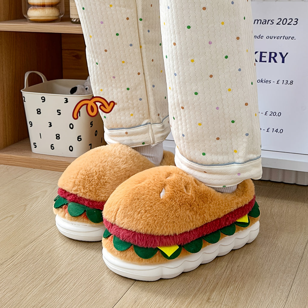 Hamburger Plush Slippers